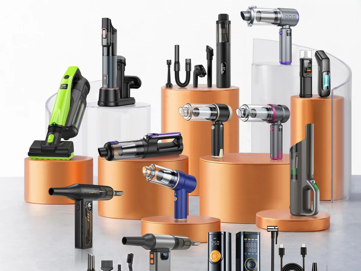 DRC customizable vacuum cleaners, handheld cleaners and tire inflators
