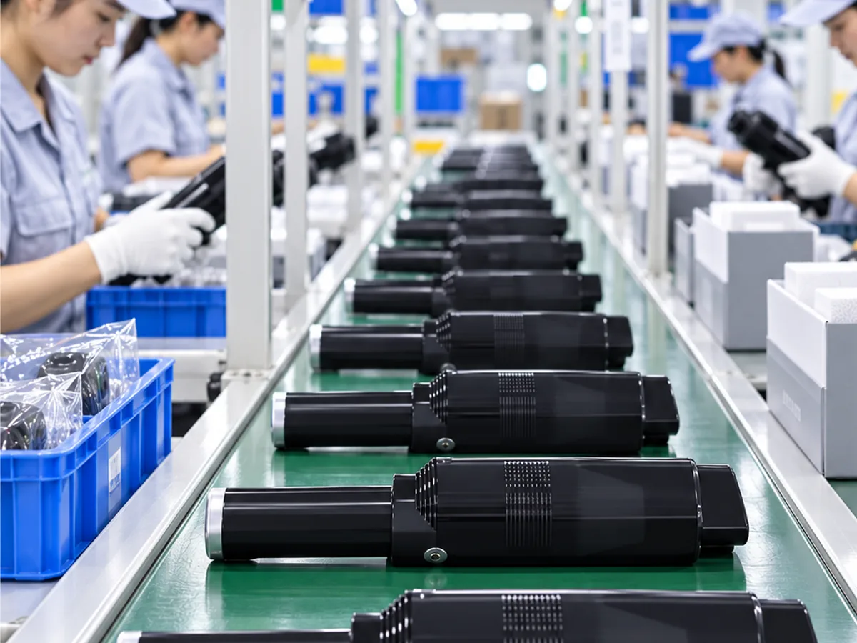 DRC vacuum cleaner assembly and quality control line