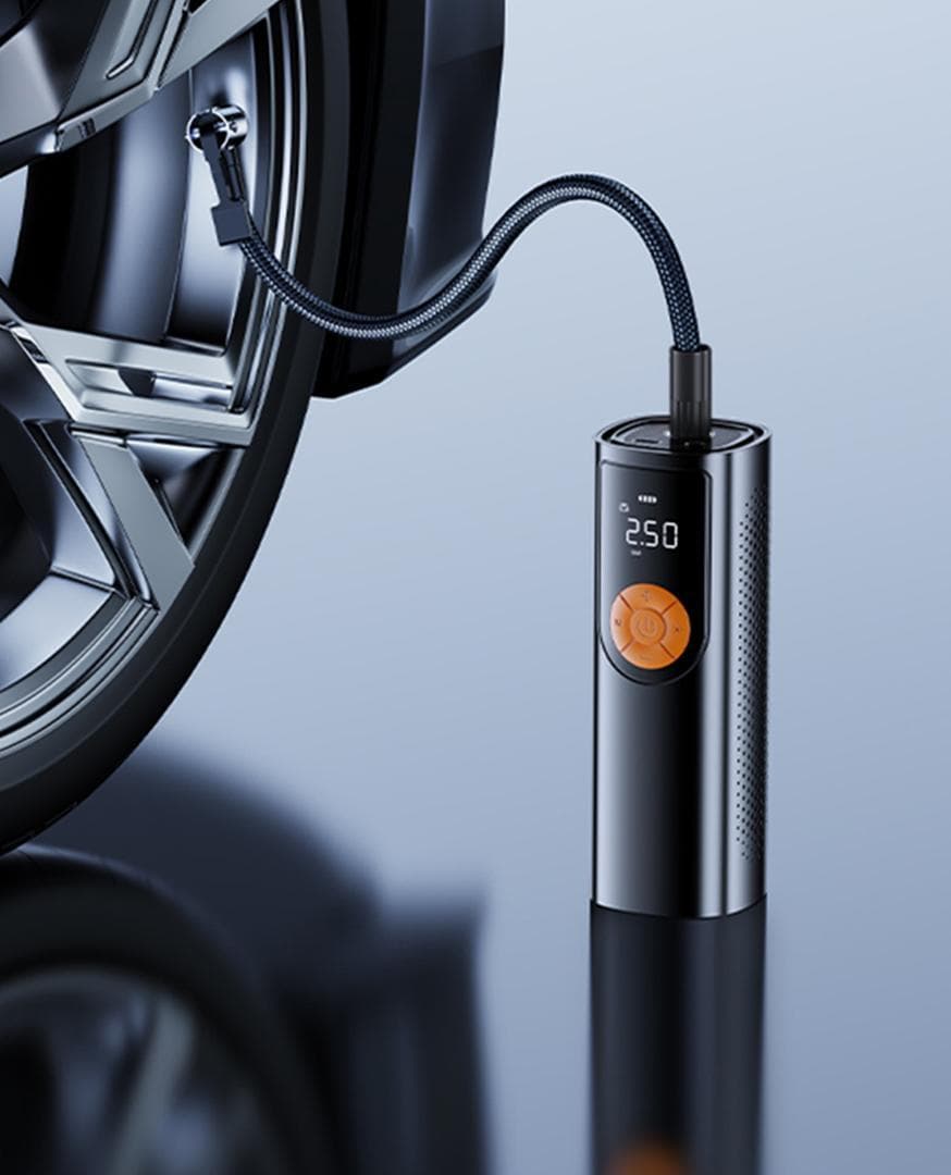 Portable tire inflator used beside a vehicle