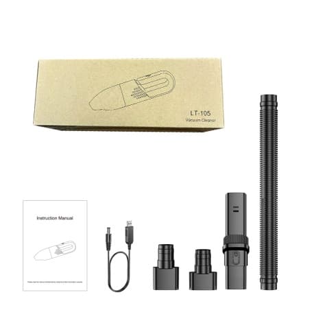 LT-105C brushed car vacuum cleaner with accessories