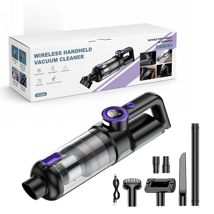 VC028 brushless car vacuum cleaner with accessories