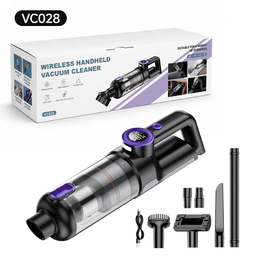 VC028 brushless car vacuum cleaner with accessories
