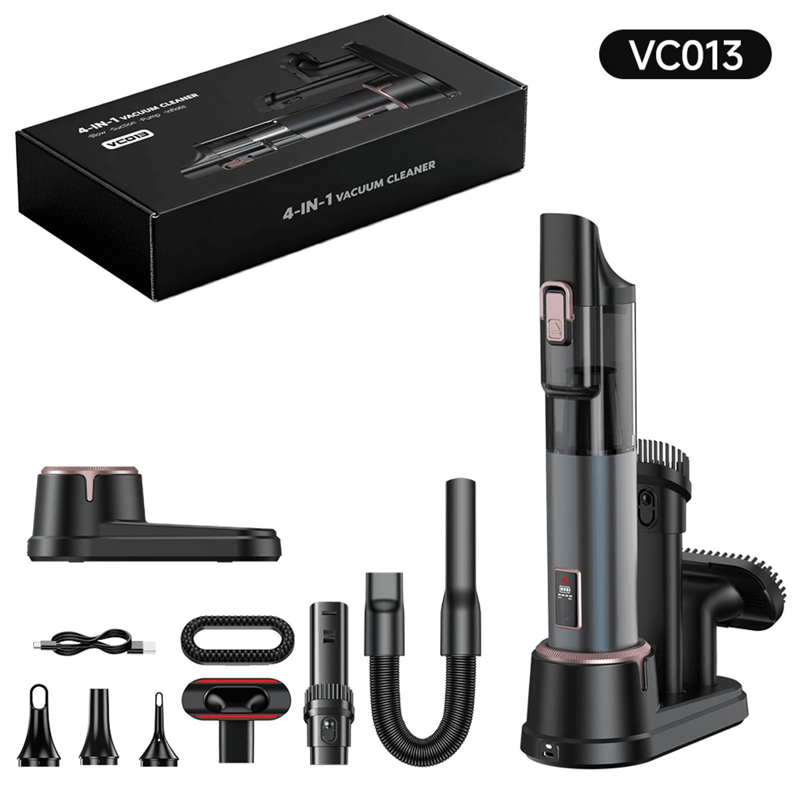 VC013 PLUS BLDC handheld vacuum with charging dock and accessories
