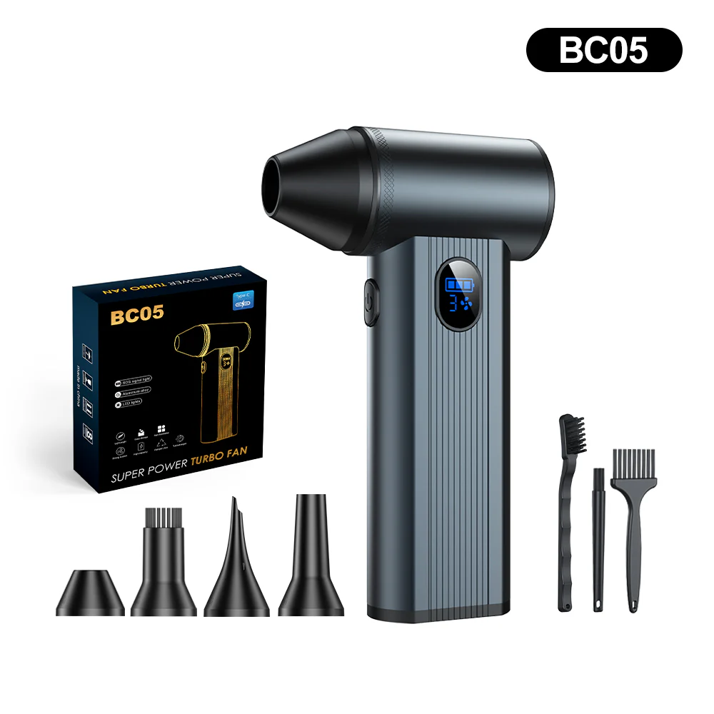 BC05 high-power brushless air duster with 180W output and metal housing
