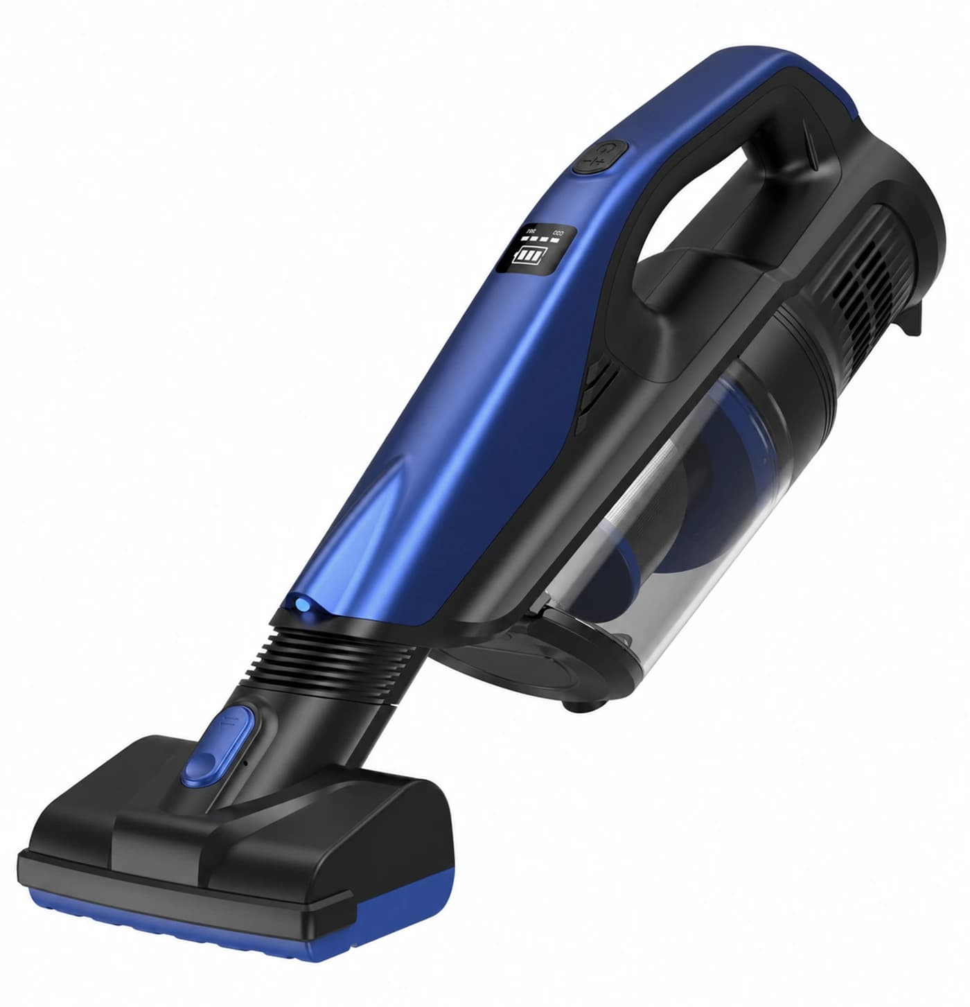 VC803 metallic blue and black cordless vacuum with motorized roller brush