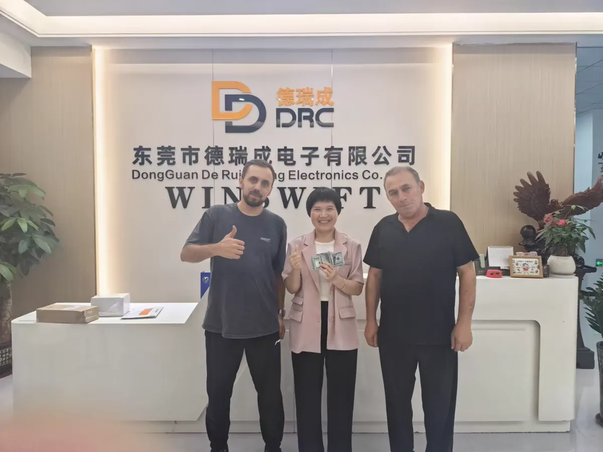 Overseas partners visiting the DRC factory reception area