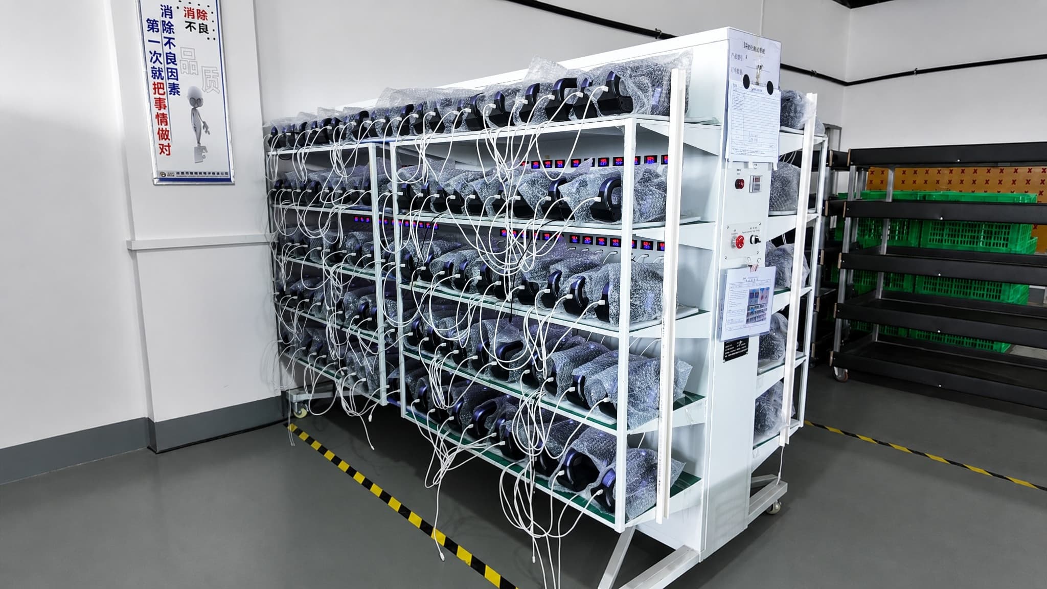 Finished product aging test at DRC electronics factory