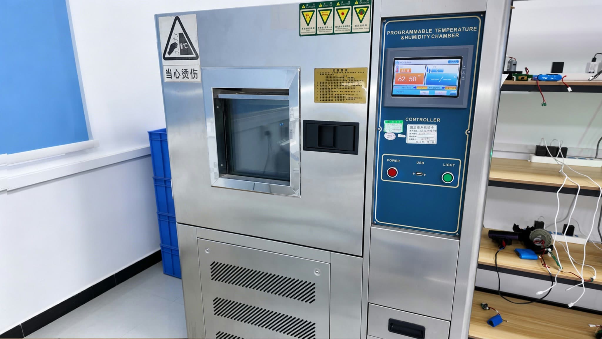 Temperature and humidity reliability testing at DRC factory