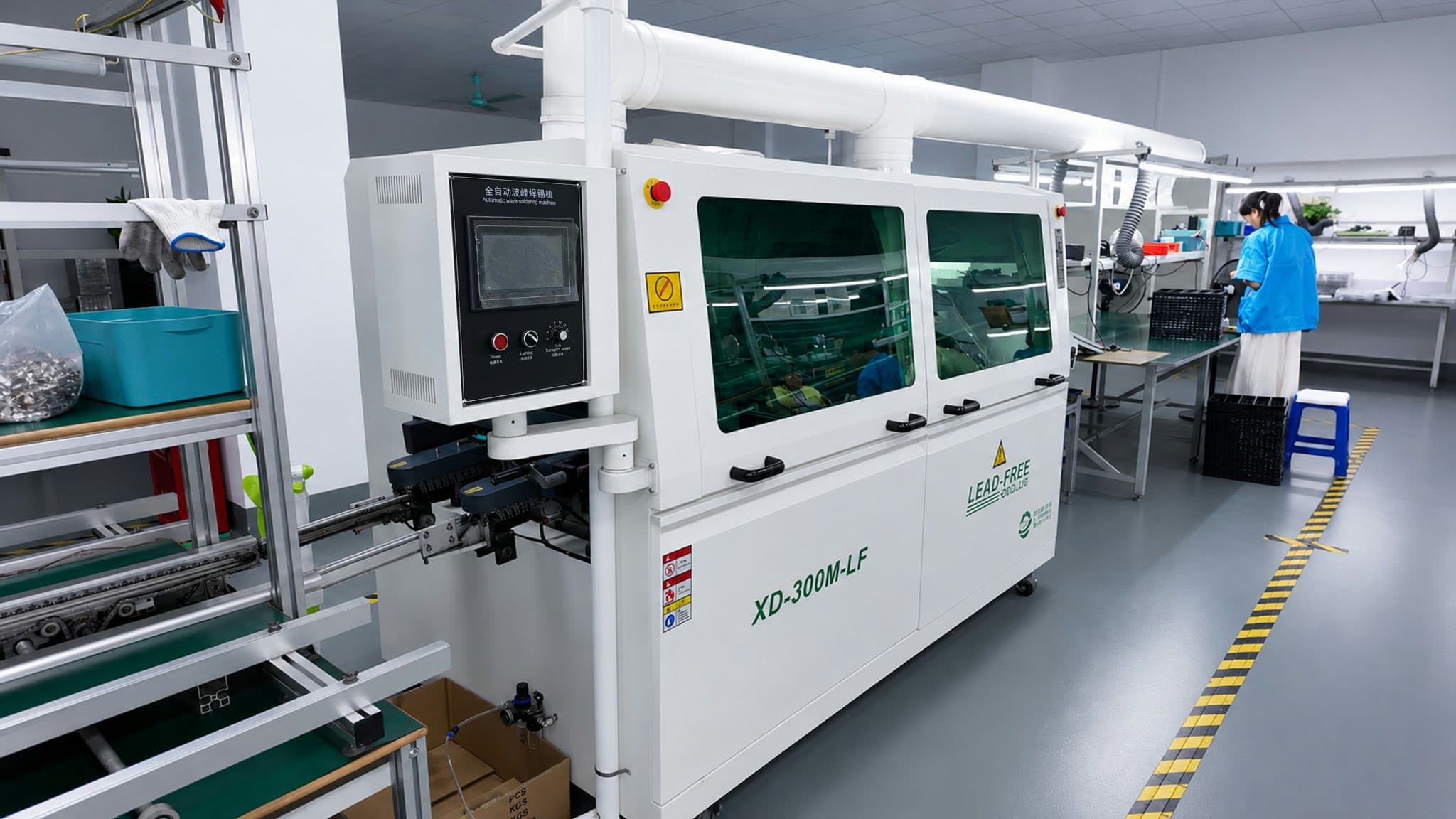 DRC wave soldering and PCBA manufacturing line