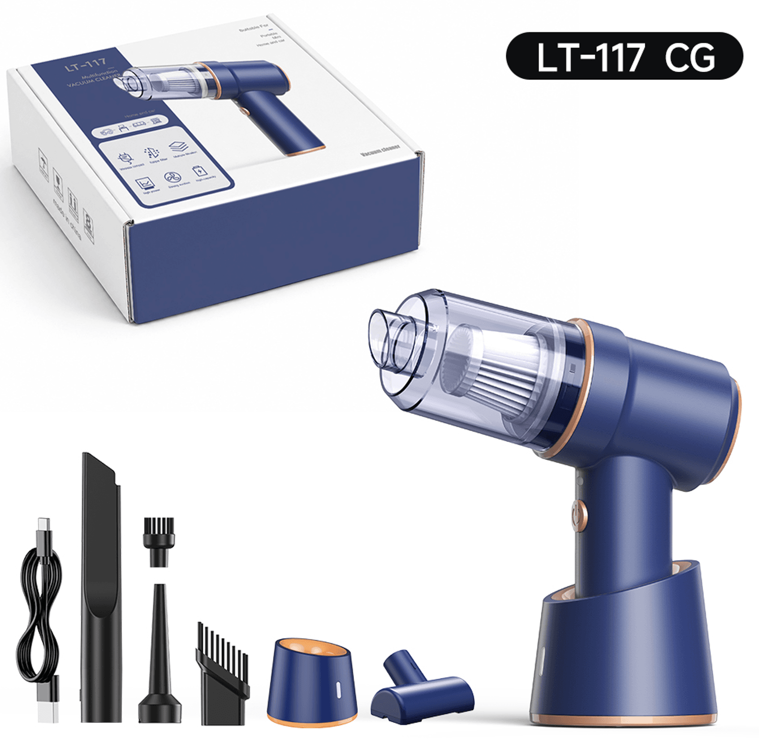 LT-117 CG brushed portable mini vacuum cleaner with accessories