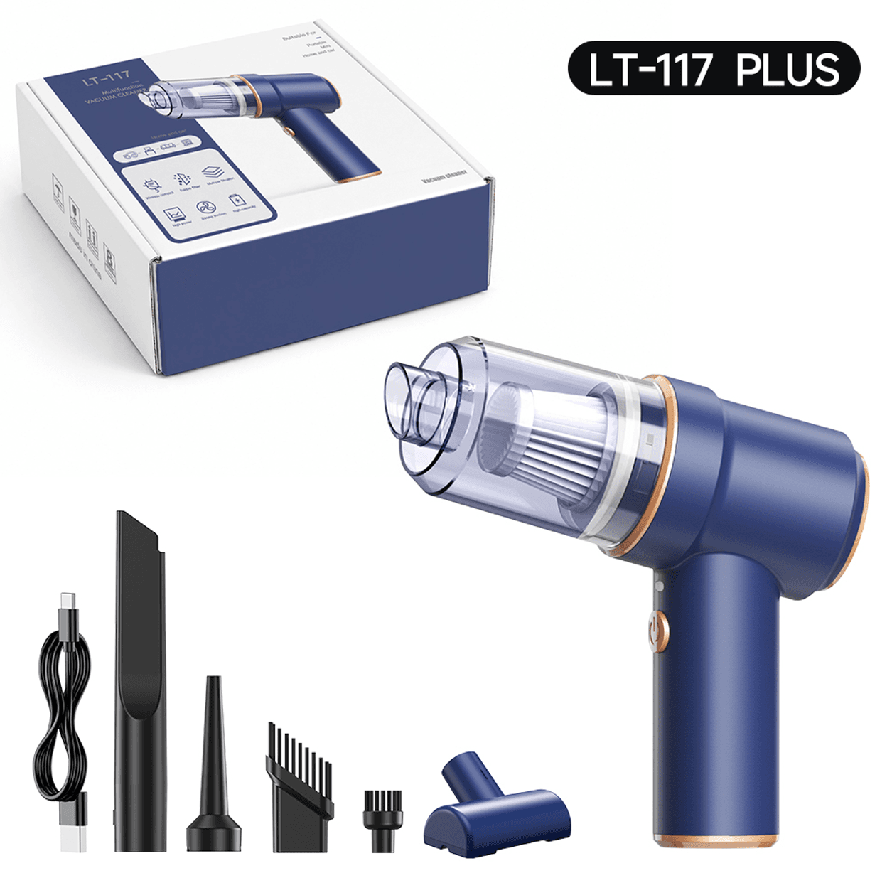 LT-117 PLUS brushless portable mini vacuum cleaner with accessories