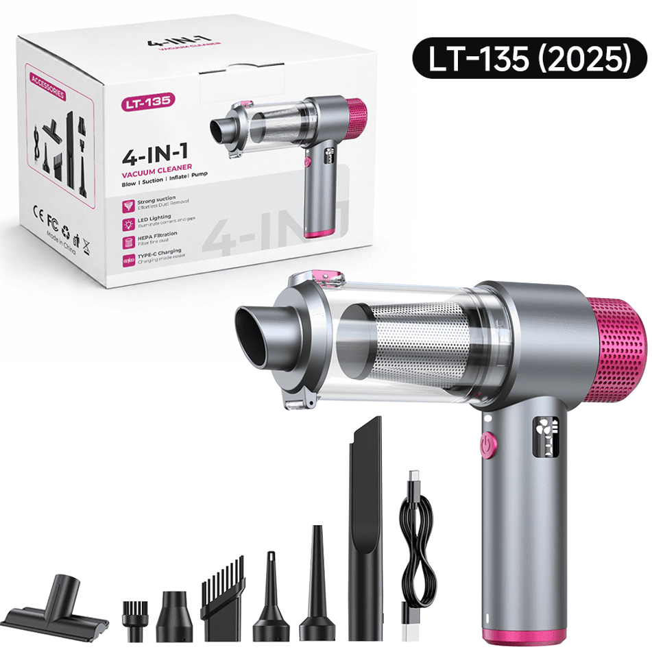 LT-135PLUS brushless portable mini vacuum cleaner with accessories