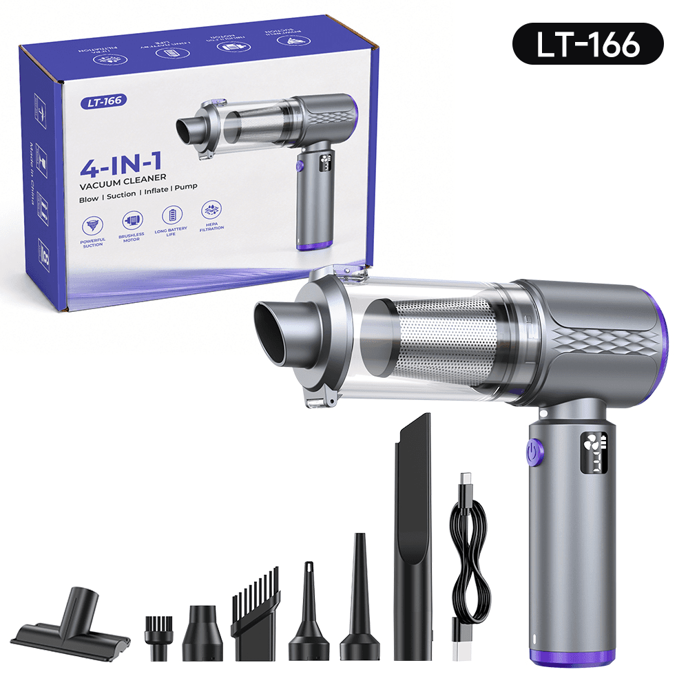 LT-166 · One-touch + Metal Filter brushless portable mini vacuum cleaner with accessories