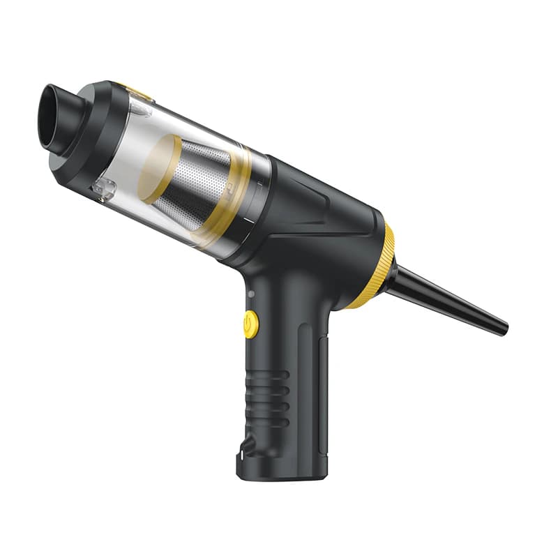 Black and yellow brushed portable mini vacuum cleaner