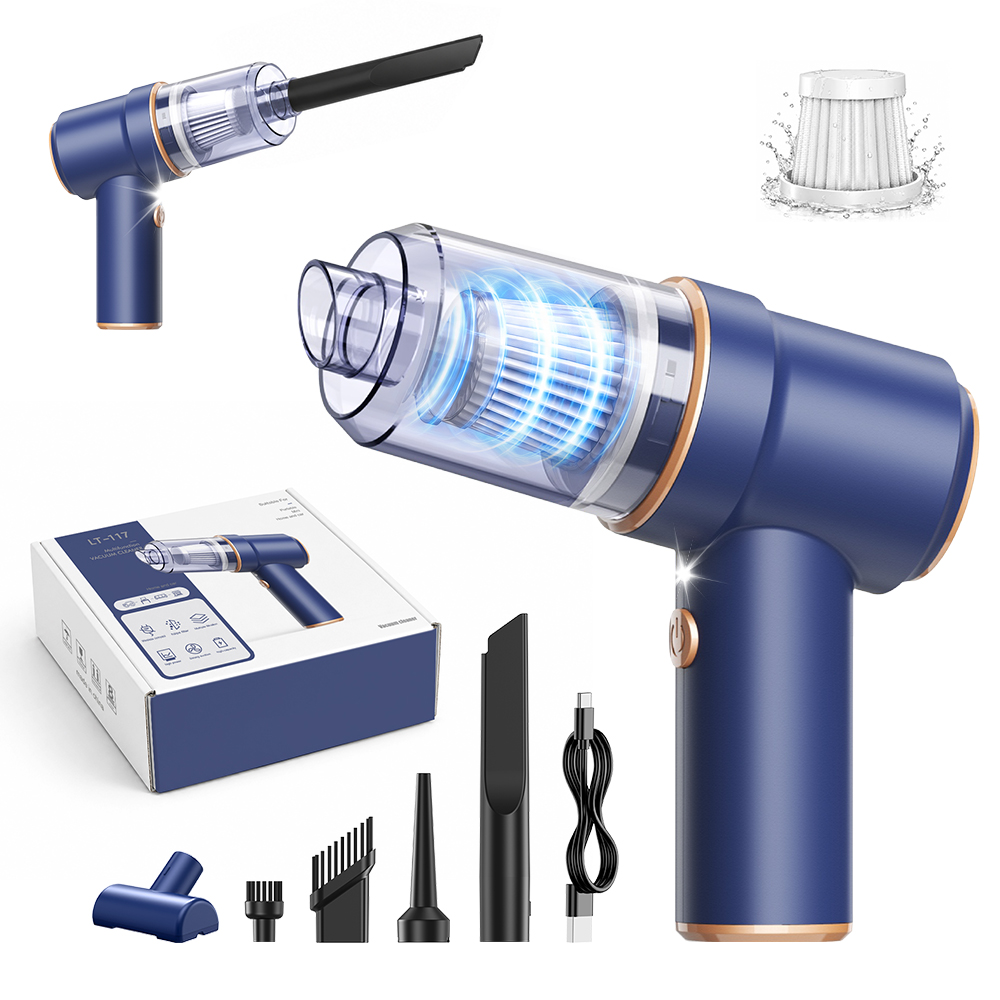 LT-117 CTD brushed portable mini vacuum cleaner with retail box, filter and accessories