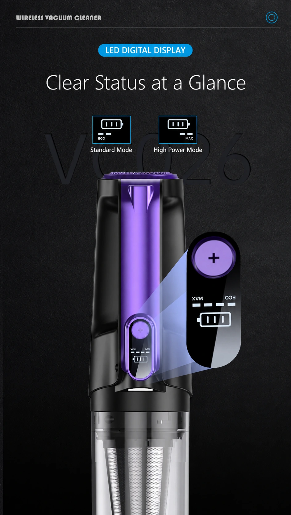 VC026 digital battery and mode display