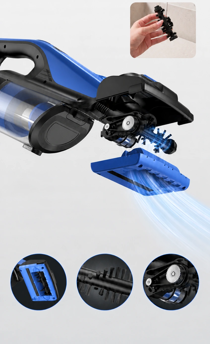 VC803 A Removable Brush for Routine Cleaning